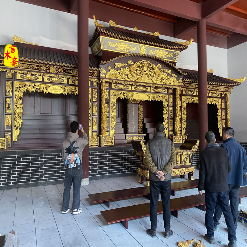 寺庙佛龛供桌神台雕祖先宗祠祖先柜祠堂神龛道观木雕实红木供奉台