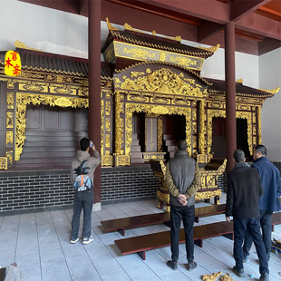 寺庙佛龛供桌神台宗祠木雕祖先神位龛道观木雕实红木神龛柜供奉台