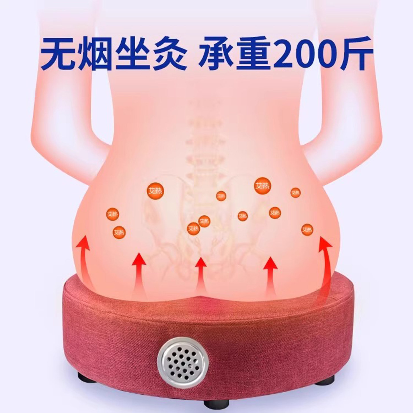 艾灸蒲团坐垫子坐灸仪器臀部熏蒸凳盒随身灸家用座椅通用木质器具