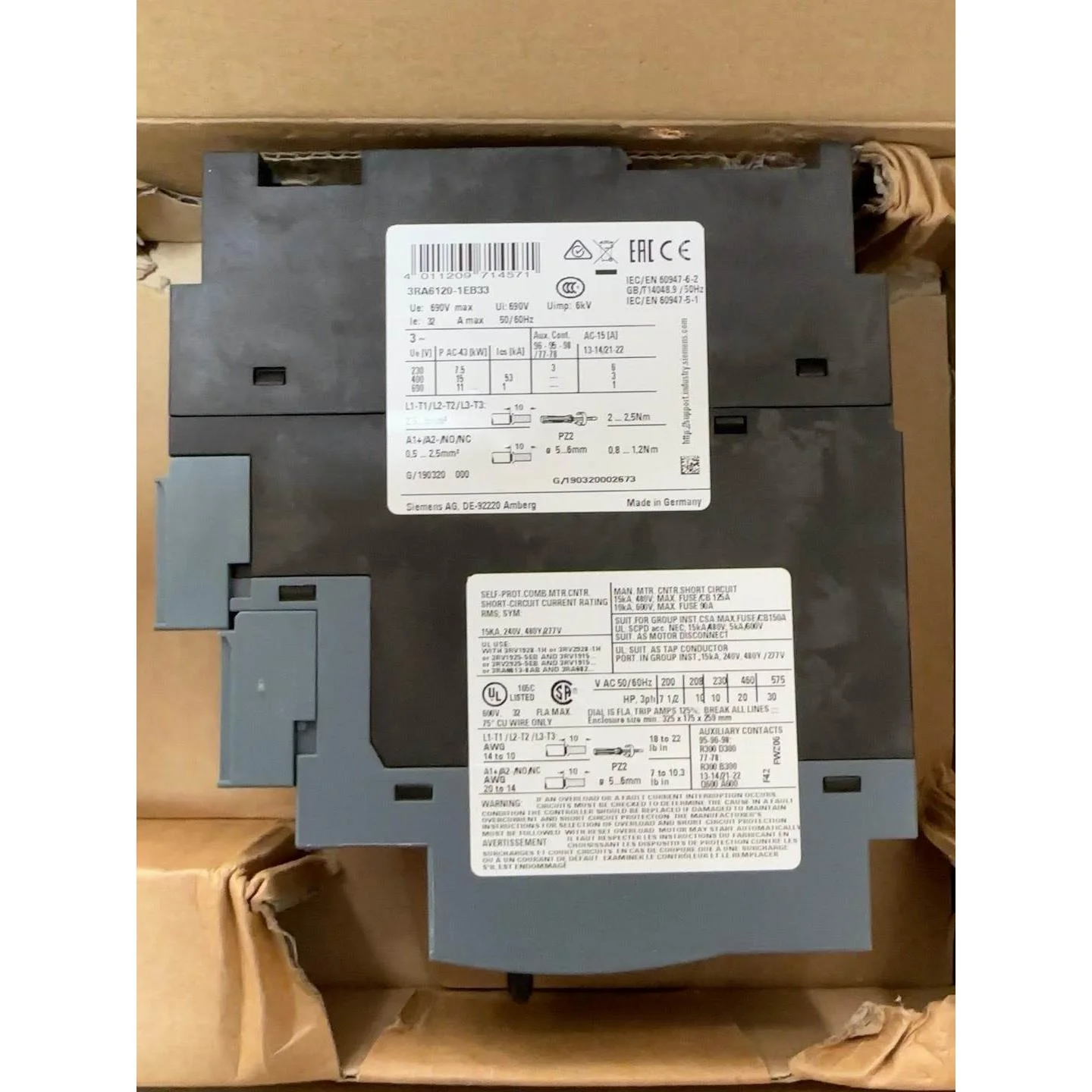 非标价西门子保护器 3RA6120-1EB33 全新原装正品议价