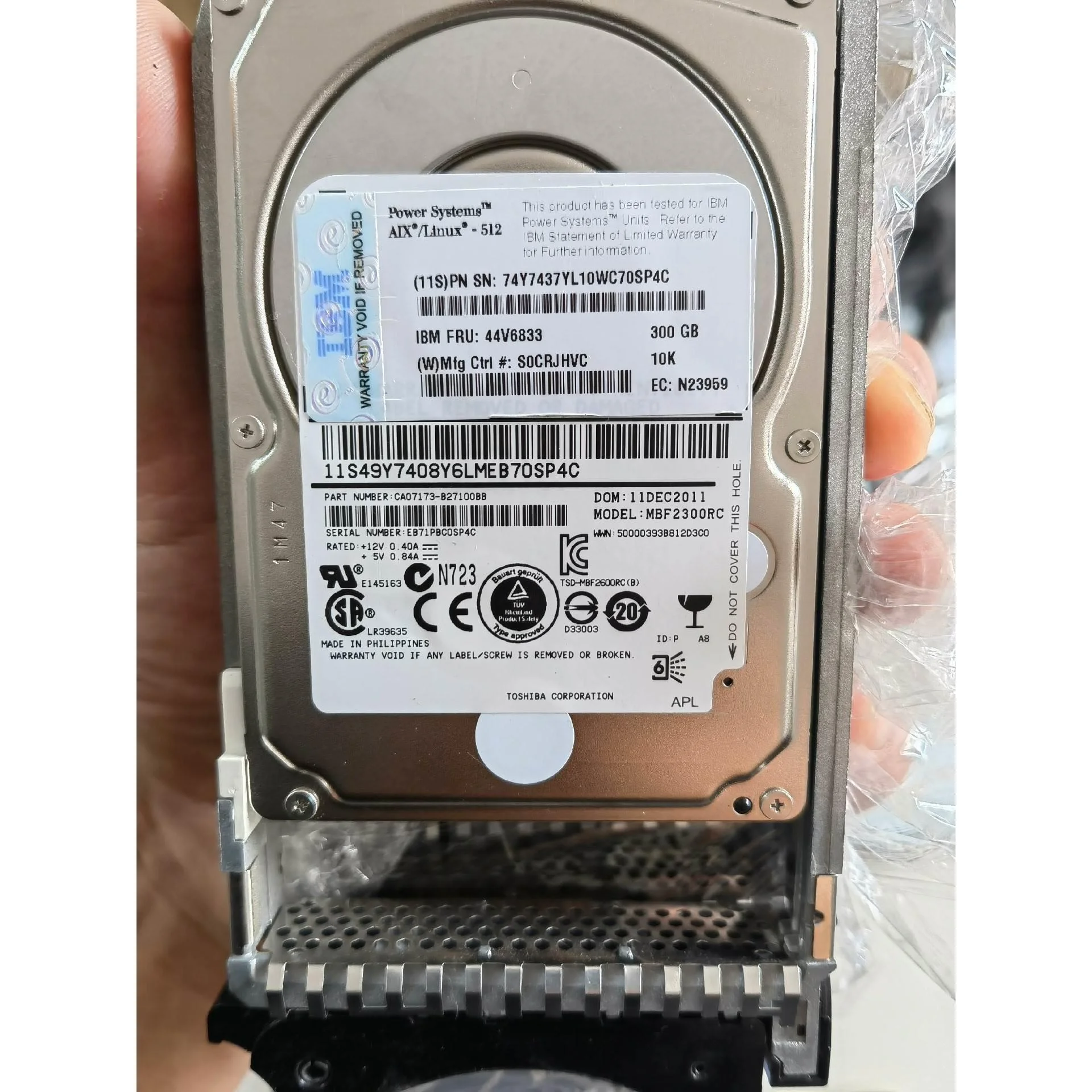 非标价IBM 300G 10K 2.5 SAS 44V6833 小议价