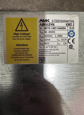 非标价AMK伺服驱动器D-73230 KWD 2 一台议价