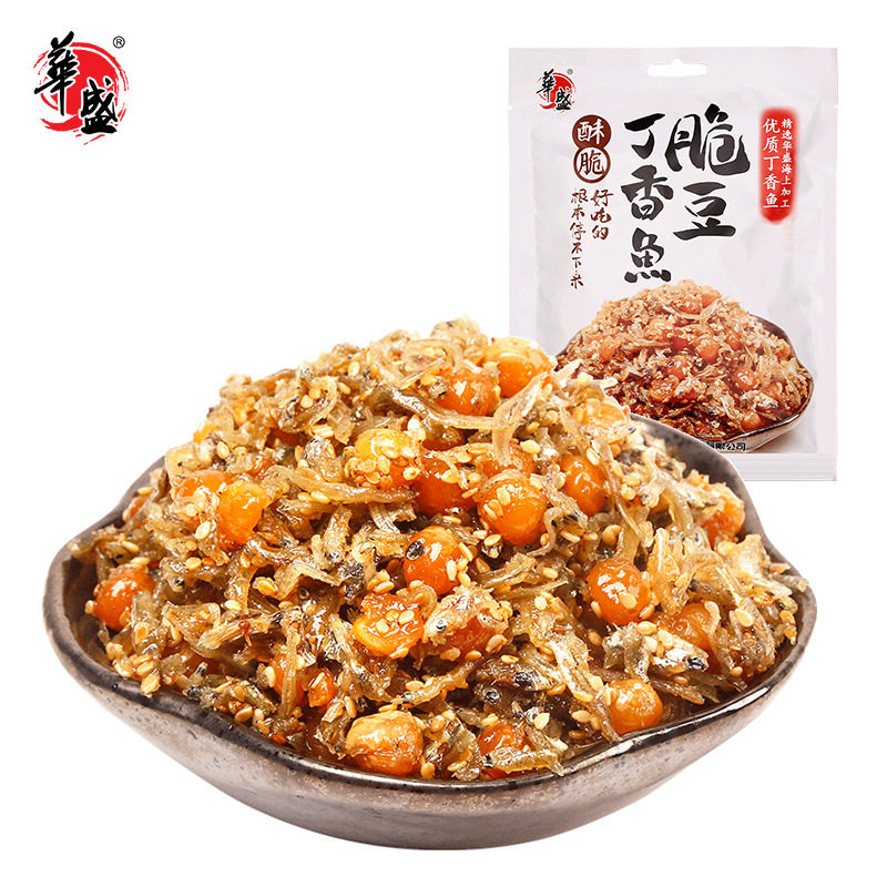 华盛脆豆丁香鱼150g温州特产开袋即食海鲜零食营养美味小吃小鱼干