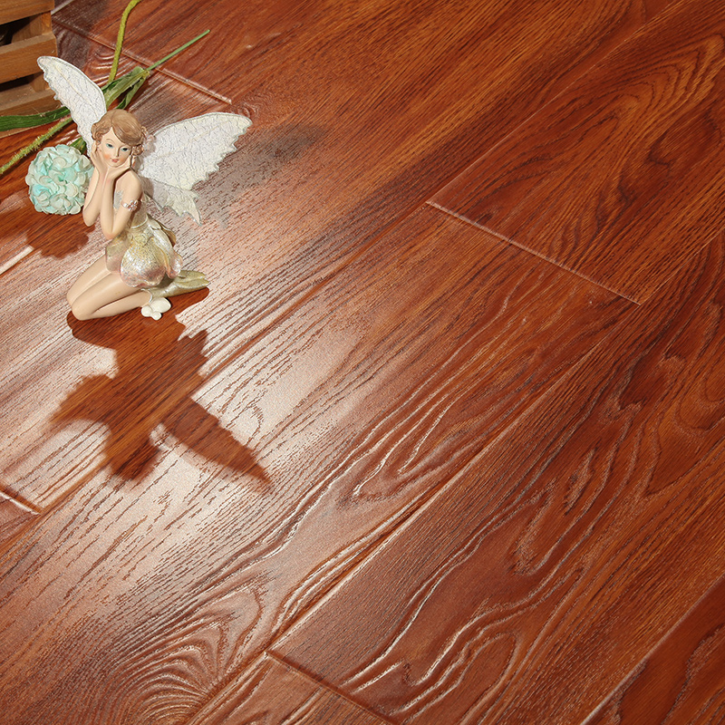 木质浮雕纹灰色地暖强化复合木地板家用环保耐磨防水厂家直销12mm