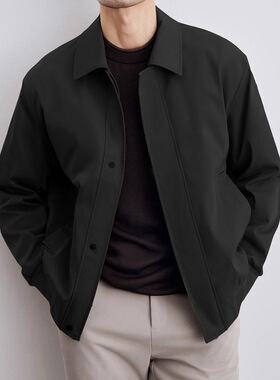Turtleneck executive jacket男士直筒行政翻领夹克外套纯色外套