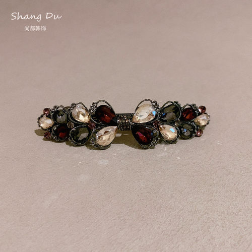 高级感水钻发夹半夹发弹簧夹头饰