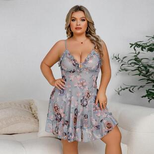 plus large size pajamas for big women summer dress underwear