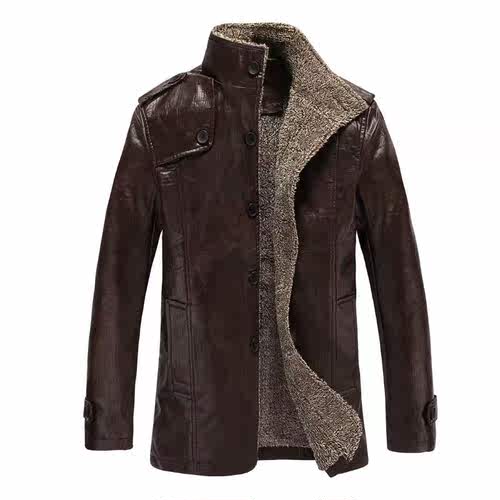皮衣外套男夹克Leather Jacket Men Warm Winter Jackets Coats