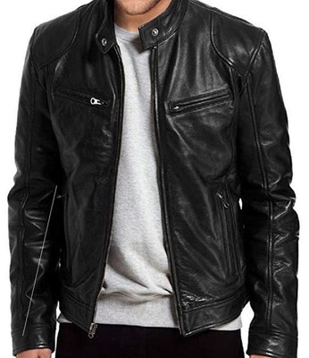 Men autumn fashion leather jacket youth casual coat 男皮夹克