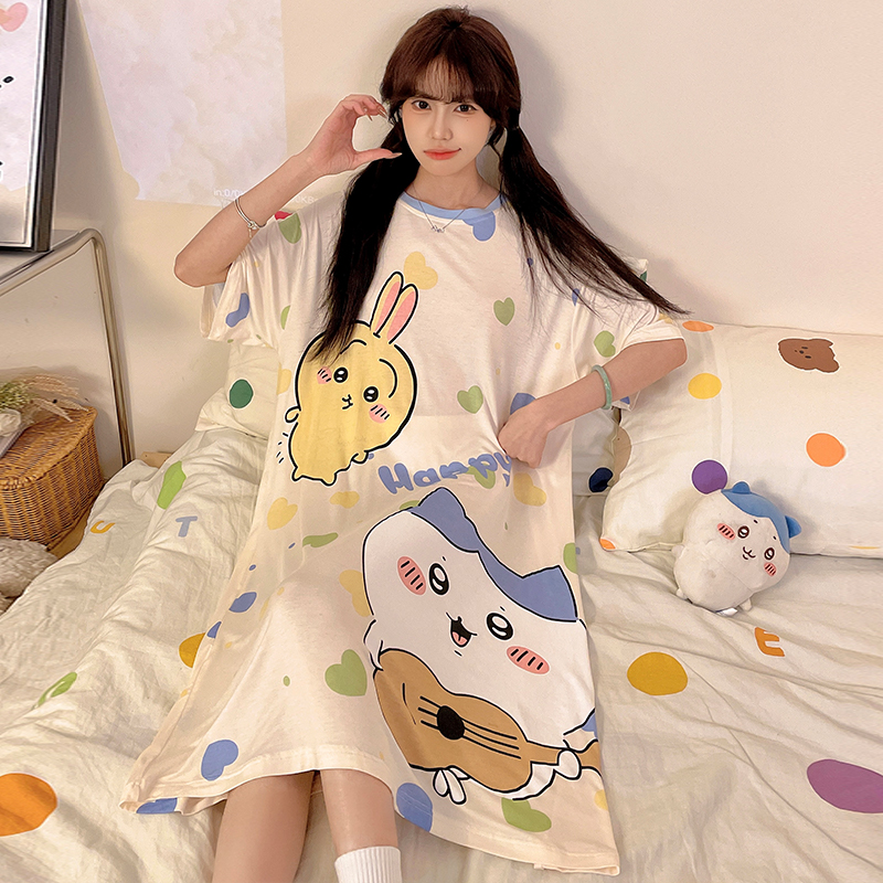 莫代尔睡衣女款2025新款乌萨奇吉伊卡哇大码家居服睡裙子甜妹套装