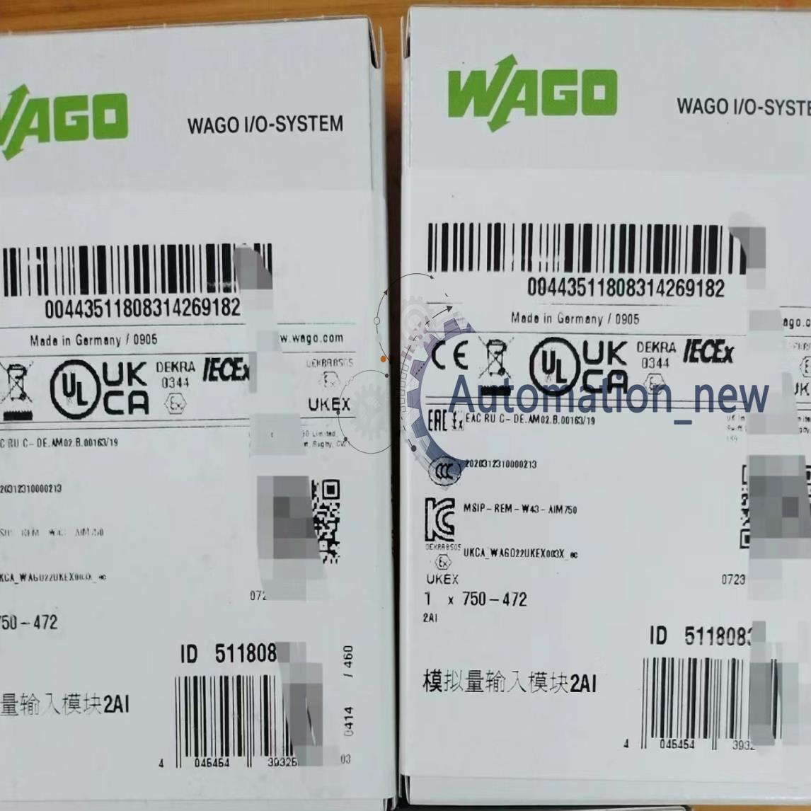 供应原装750-472 WAGO 2 通道模拟输入模块
