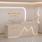 吧台收银柜台店铺小型轻奢美容理髲公司简易柜台桌服装 店前台接待