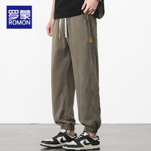 罗蒙工装裤男款春夏2026新款束脚运动裤子男青少年宽松男士休闲裤