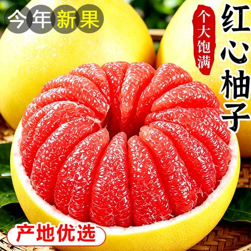 福建红心柚子10斤蜜柚新鲜水果当季时令葡萄整箱包邮三红肉叶琯溪