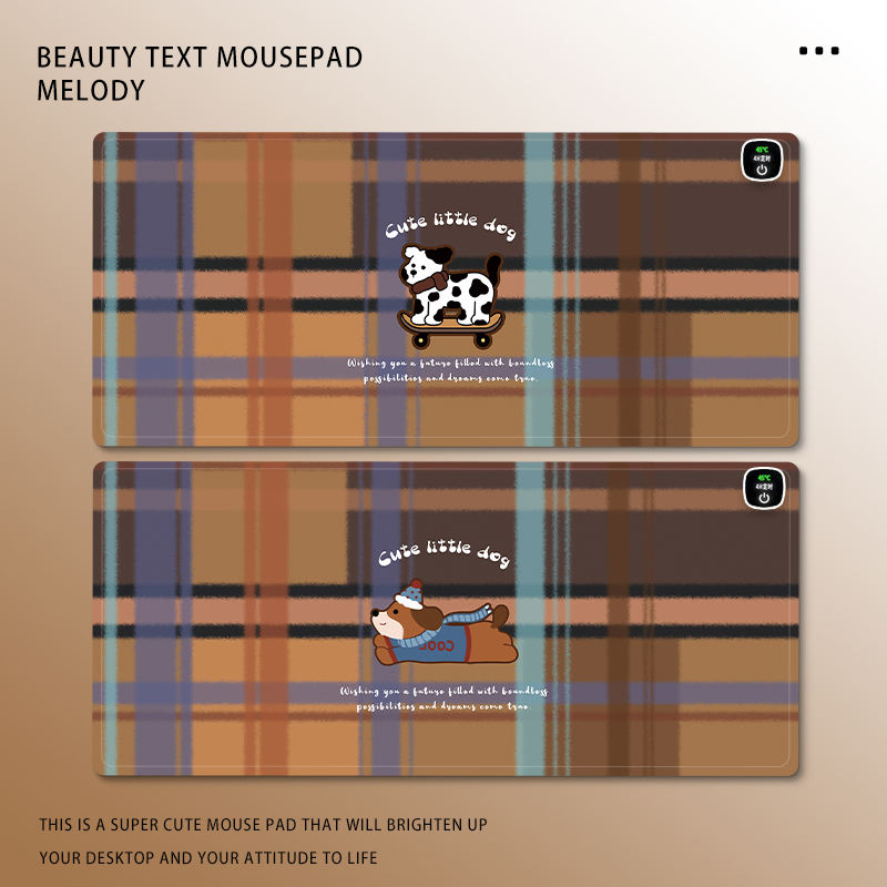 卡通小狗美拉德系列加热鼠标垫超大桌上暖垫办公写字学习暖桌垫冬