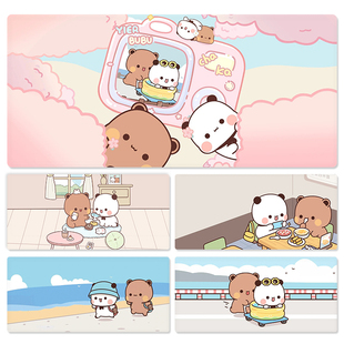 一二布布鼠标垫超大可爱卡通办公学习宿舍电脑桌垫键盘滑鼠垫加厚