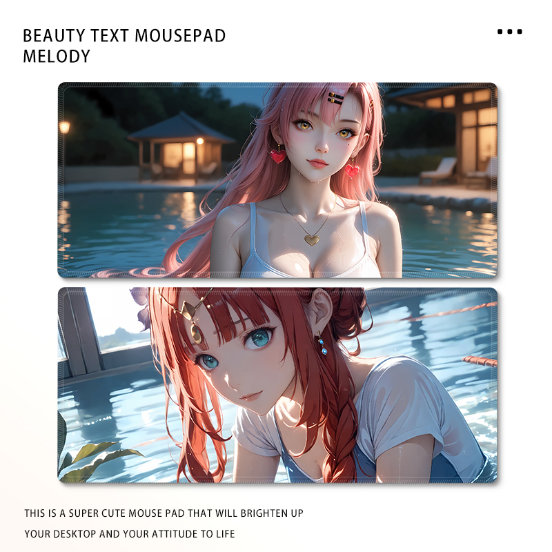 二次元电竞鼠标垫超大号美女桌垫