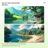 治愈日系城市风景鼠标垫PU皮革垫超大办公学习宿舍电脑桌垫防水油