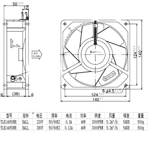 新款14050耐高温轴流风机
