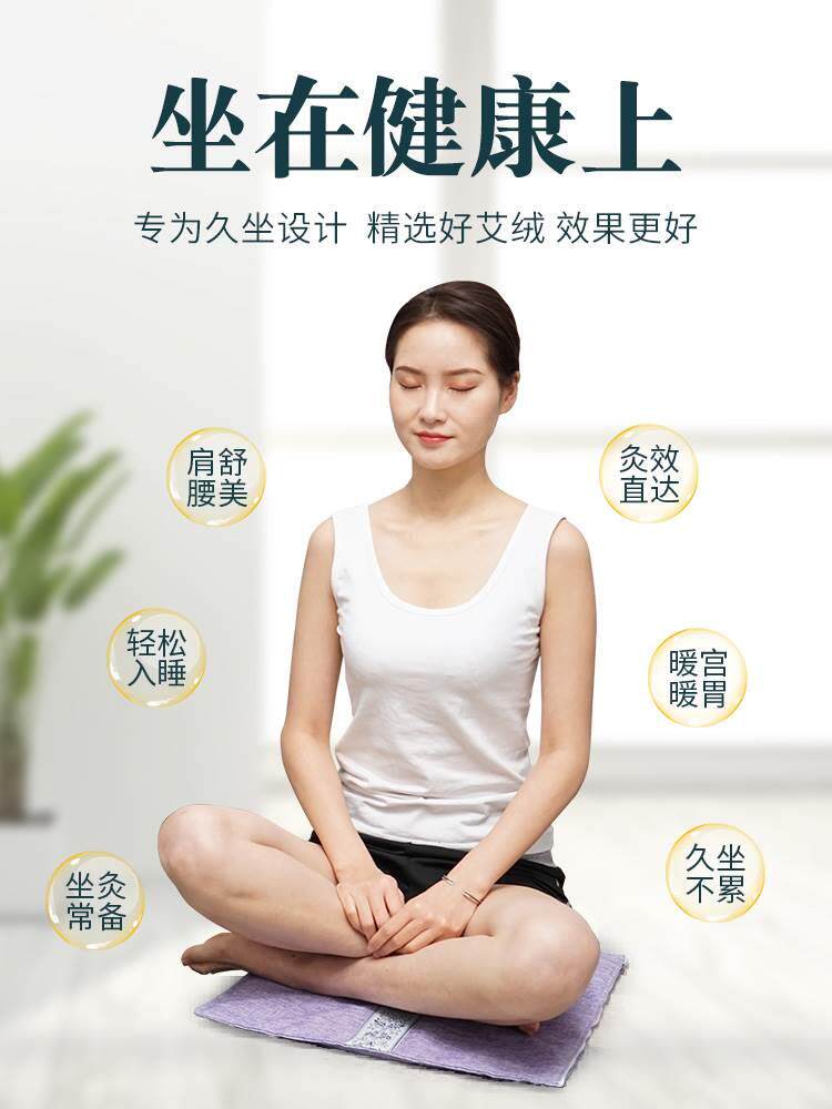艾绒加热坐垫办公室椅垫靠背电暖发热座垫靠枕可拆洗冬季取暖神器