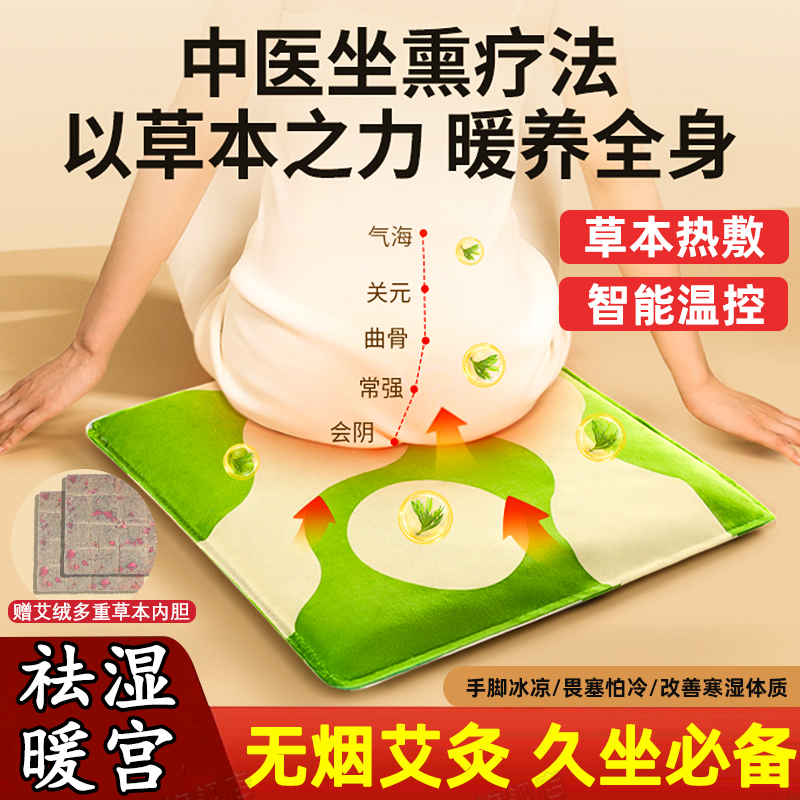 老中医艾草加热坐垫艾灸电加热敷袋蒲团陈艾绒祛湿坐灸垫子臀部冬