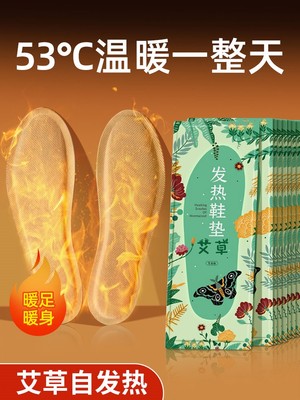 发热鞋垫艾草冬季女恒温自发热防臭鞋垫男士一次性暖足贴持久保暖