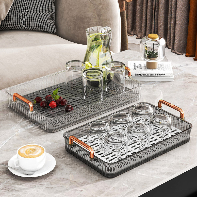 家用茶盘双层沥水托盘轻奢客厅茶具杯子架放茶杯水杯长方形水果盘,3C数码配件,USB多功能数码宝,淘宝优惠券,粉丝福利购,淘宝优惠卷