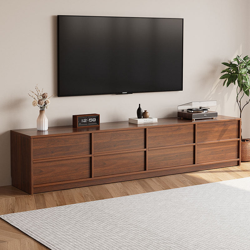 电视柜客厅2025新款收纳柜储物柜一体中古风落地骨骼线电视机柜