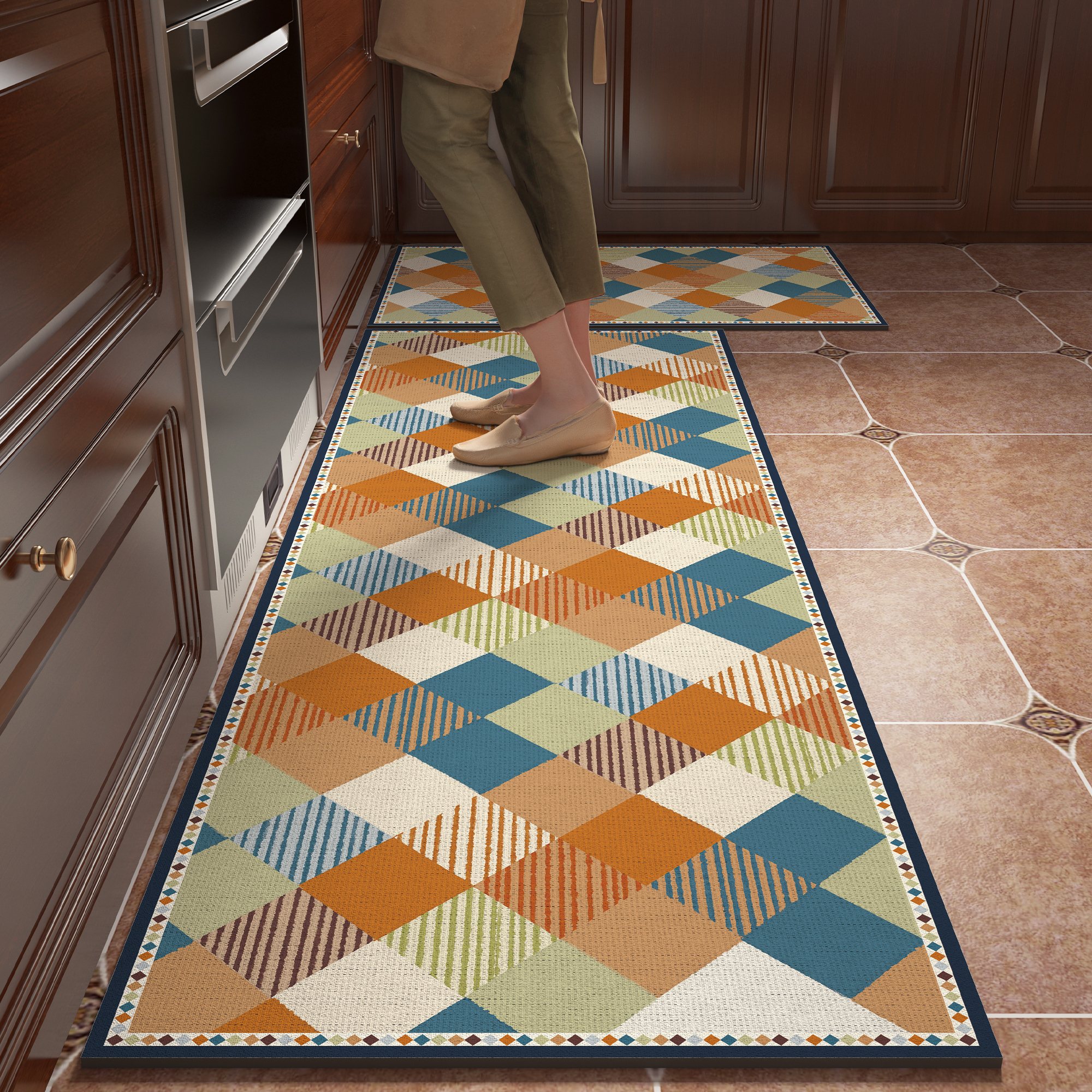 美式厨房地垫加厚防滑防油可擦免洗耐脏脚垫防水地毯硅藻泥吸水垫