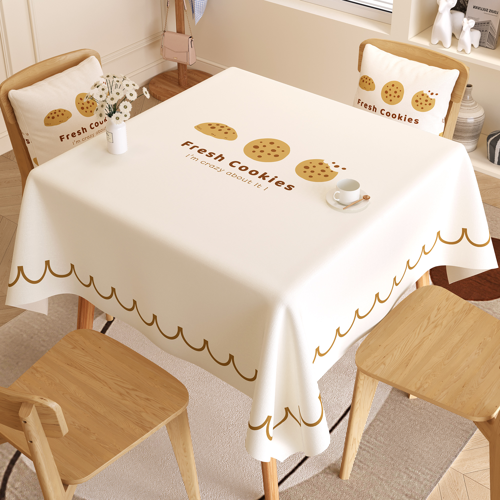 方桌桌布小羊皮防水防油防烫免洗餐桌布家用台布奶油小清新茶几布