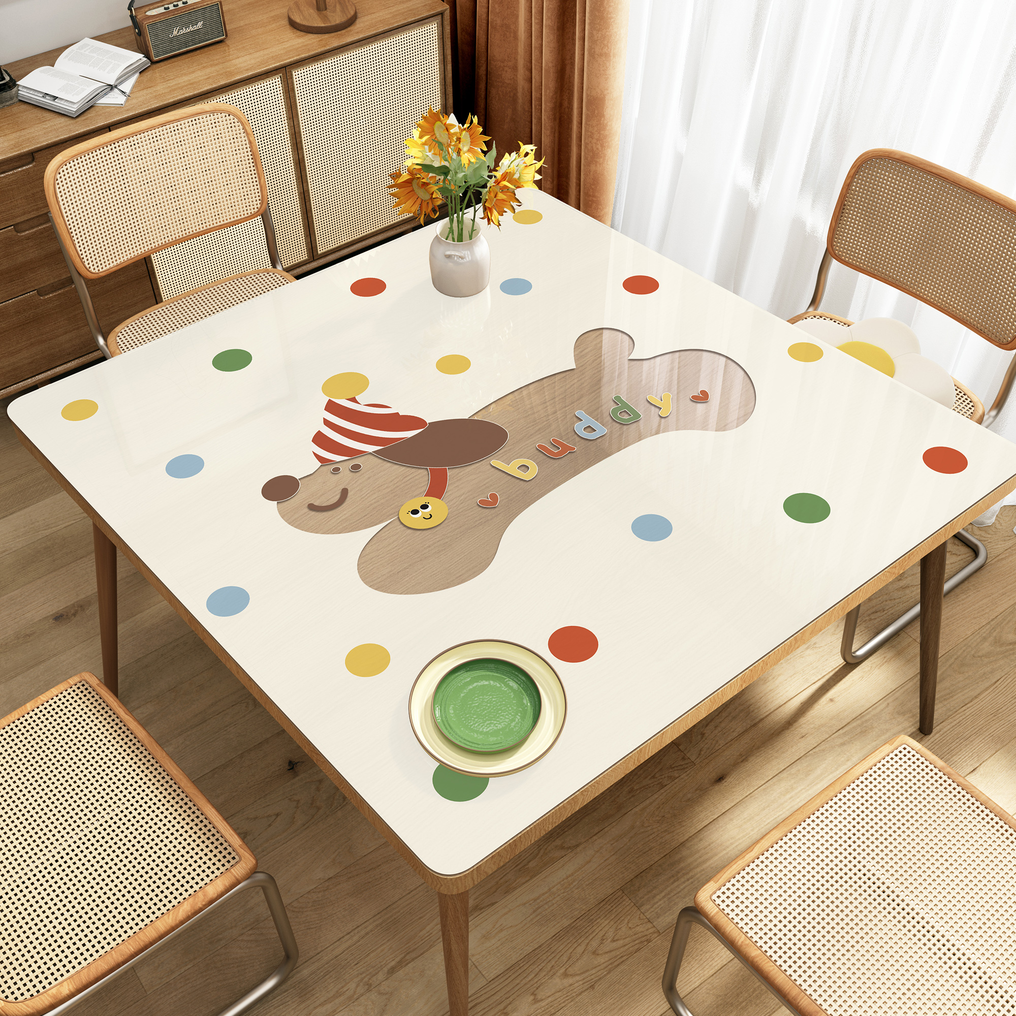 软玻璃方桌垫防水防油防烫正方形桌布客厅家用pvc隔热茶几桌面垫