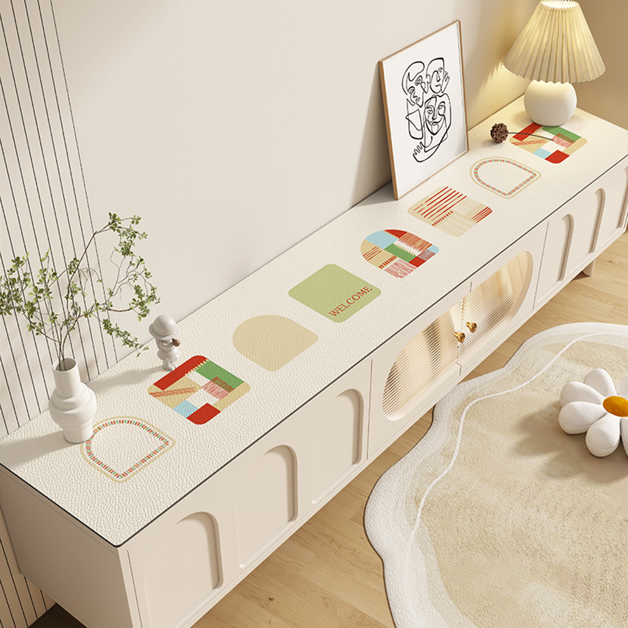 现代简约风电视柜桌垫轻奢高级感免洗餐边柜玄关鞋柜台面保护垫子