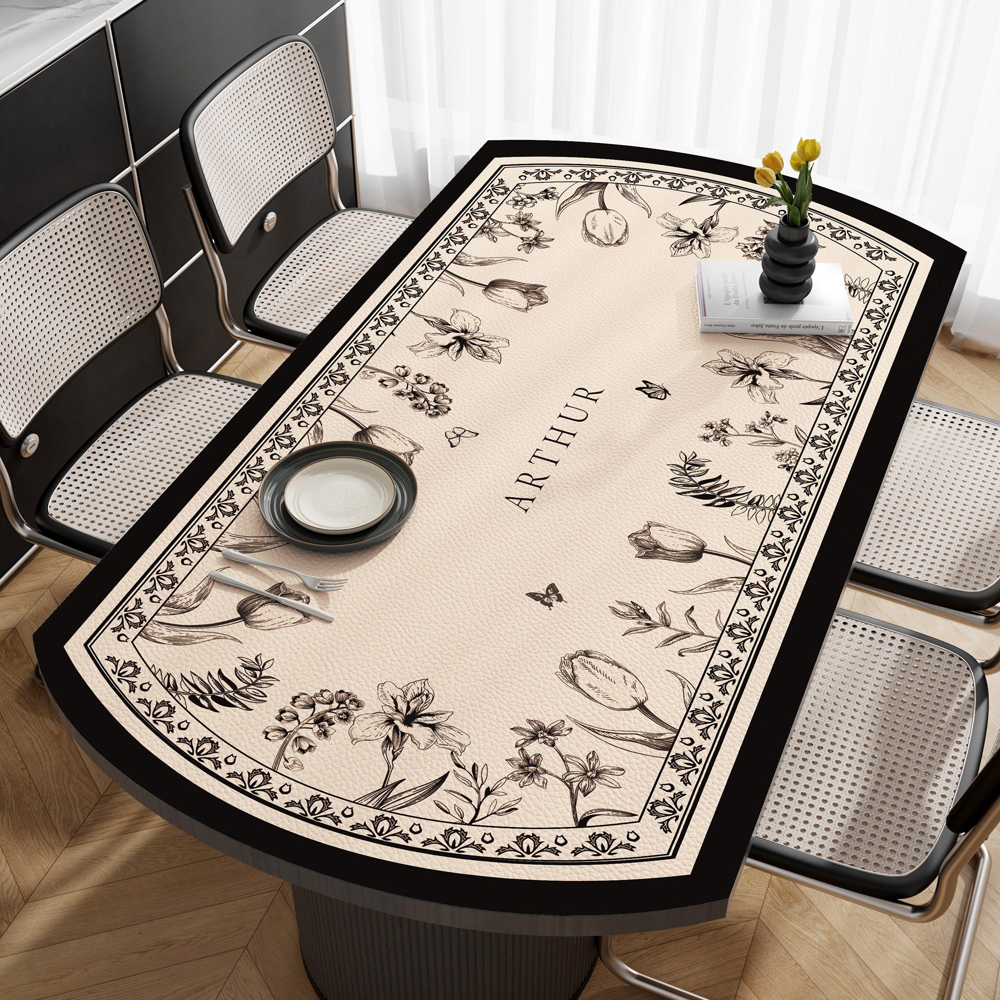 椭圆形餐桌桌垫折叠圆桌防水防油桌布皮革茶几台布可裁剪桌面垫子,居家布艺,桌布,淘宝优惠券,粉丝福利购,淘宝优惠卷