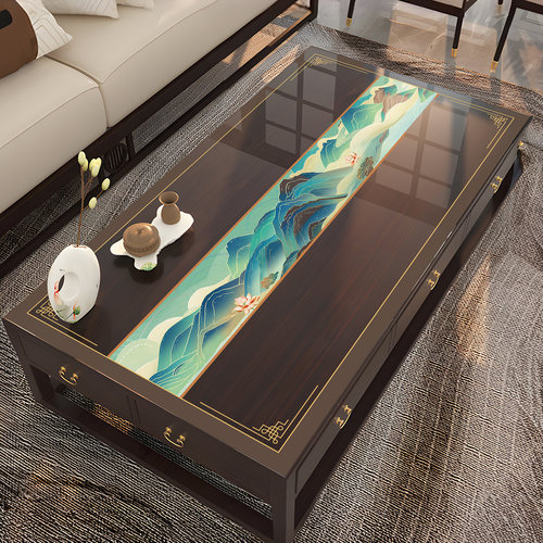 新中式PVC透明软玻璃茶几桌布防水防油防烫免洗餐桌垫桌面保护垫