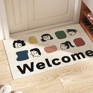 入户门地垫可裁剪丝圈防滑垫卡通ins风玄关门厅耐脏蹭土家用脚垫