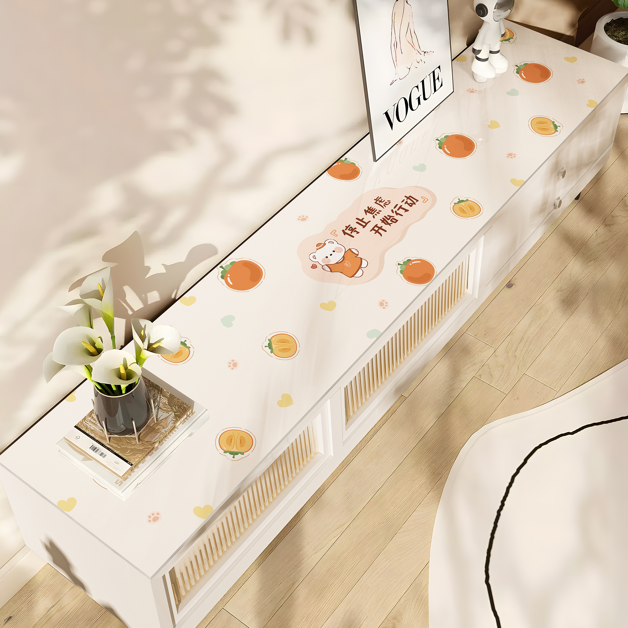 简约pvc电视柜桌垫防水免洗餐边