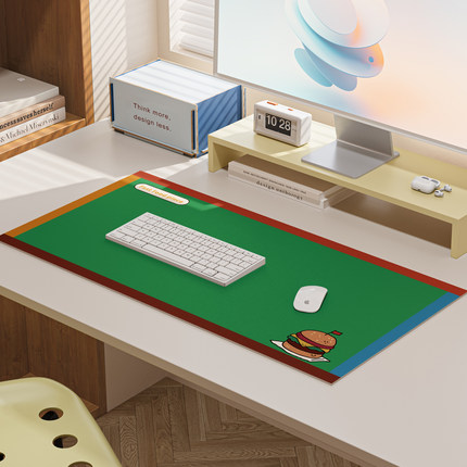 薯条汉堡鼠标垫家用皮革防水书桌垫办公桌笔记本电脑键盘垫桌面垫