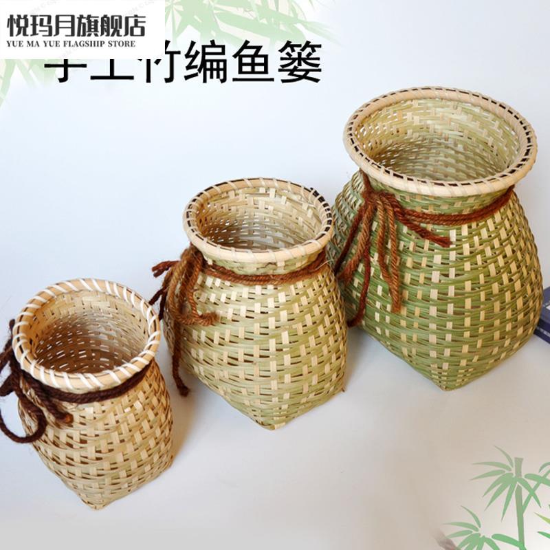 竹编制品鱼篓背篓采茶篓采摘茶叶篓竹篮子腰篓采茶筐摘茶叶篓子