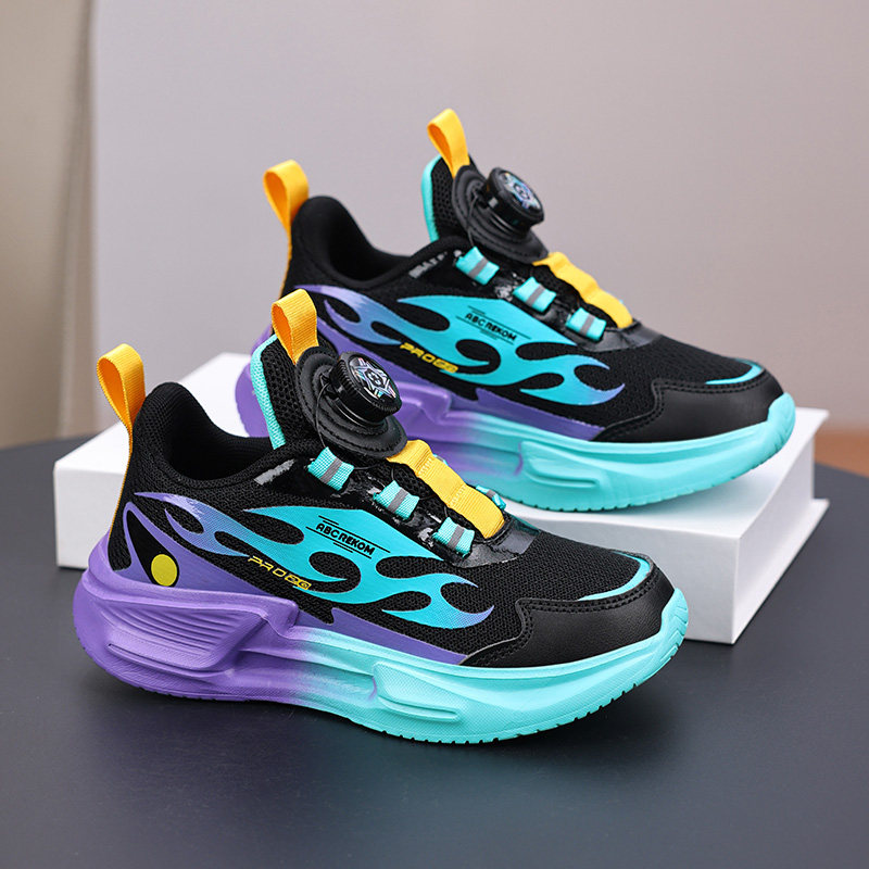 biboer儿童网面运动鞋2026春季新款8爆款9男童跑步鞋炫彩10岁网鞋