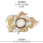 葡萄牙贴墙艺术装 饰镜客厅设计师高端金属挂镜入户走廊背景墙镜子