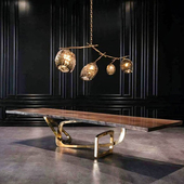 意式 轻奢实木餐桌现代简约设计师餐台高端豪宅客厅长方形家用饭桌