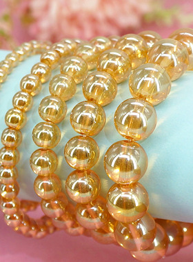 新款时尚石榴金玻璃手链A女单圈民族风礼品地摊夜市女款饰品