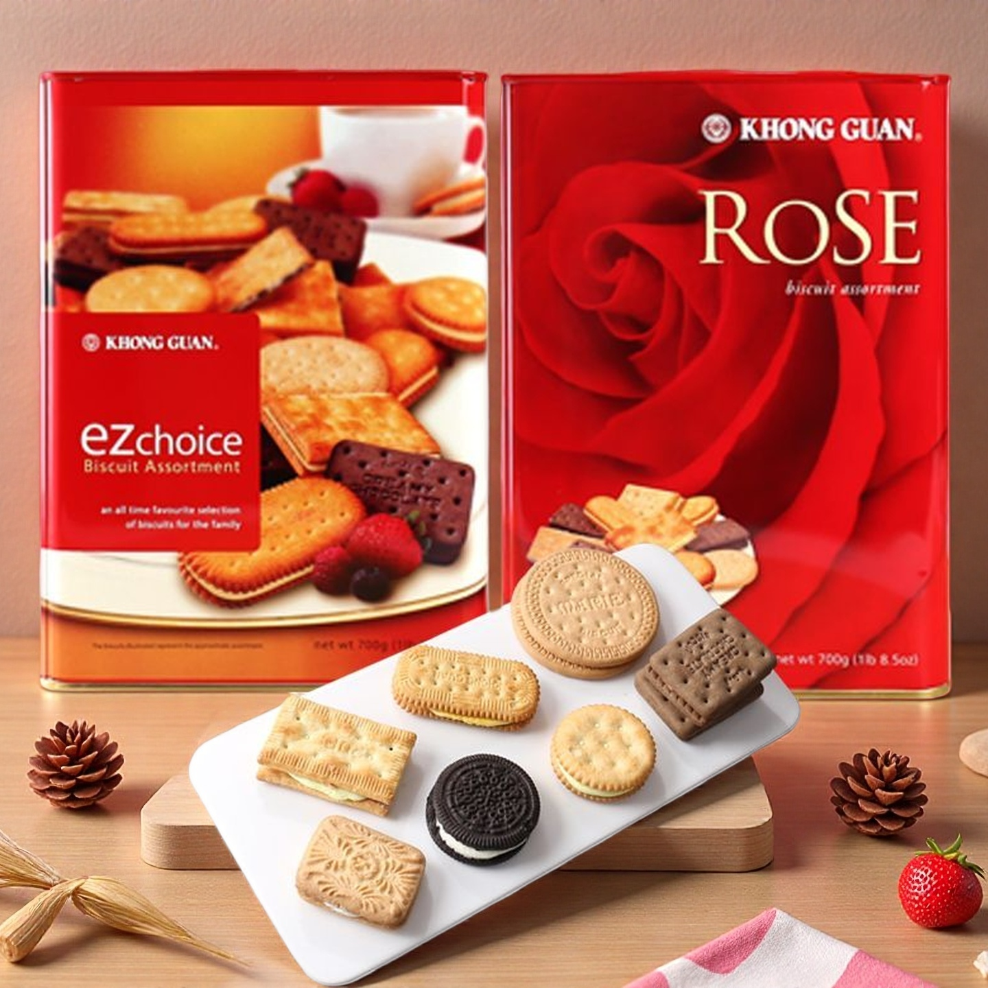 新加坡进口康元经典什锦饼干罐装曲奇夹心酥脆饼干年货曲奇礼盒装