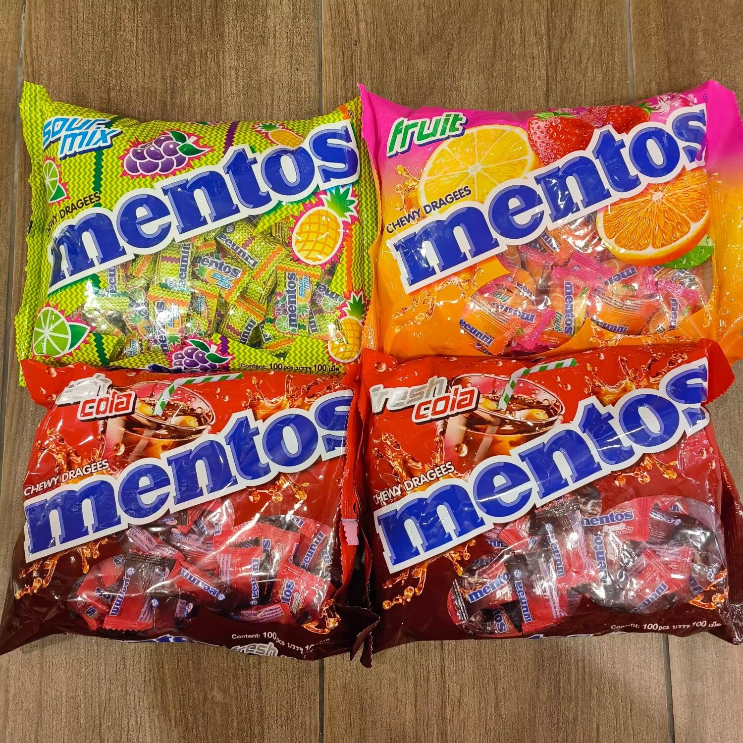 香港代购曼妥思mentos什锦味糖果100粒独立装水果糖休闲怀旧零食