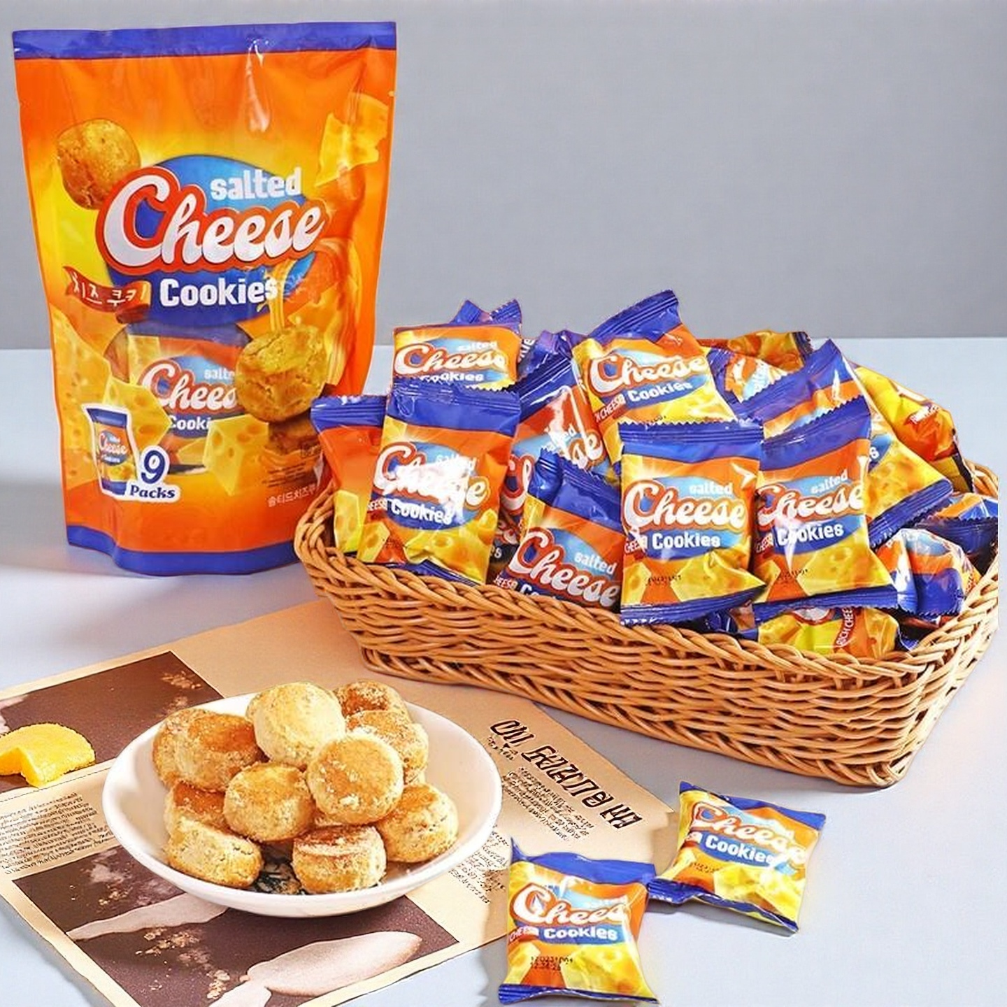 马来西亚进口咸干酪酥饼芝士松脆饼干独立包装早餐追剧零食90g/袋