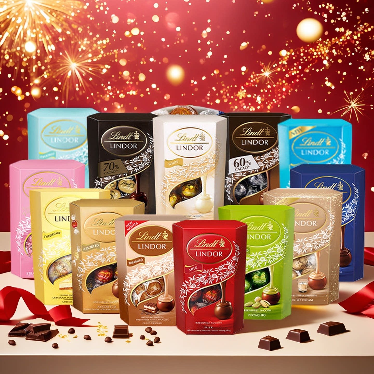 瑞士莲lindor意大利瑞士进口混口牛奶白黑巧克力年货送礼喜糖200g