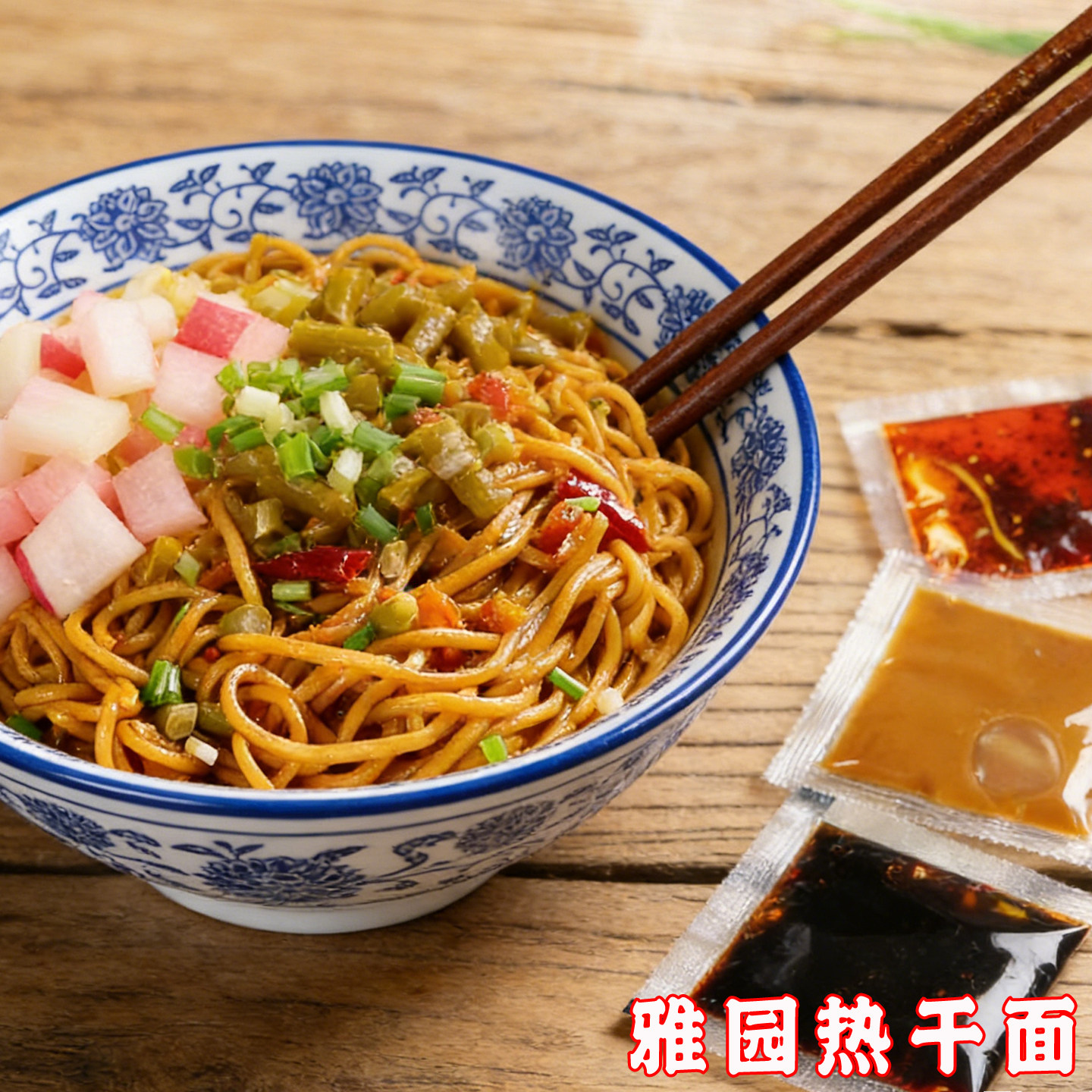 雅园热干面湖北特产雅园食汇热干面鲜碱面老武汉风味包邮正宗过早