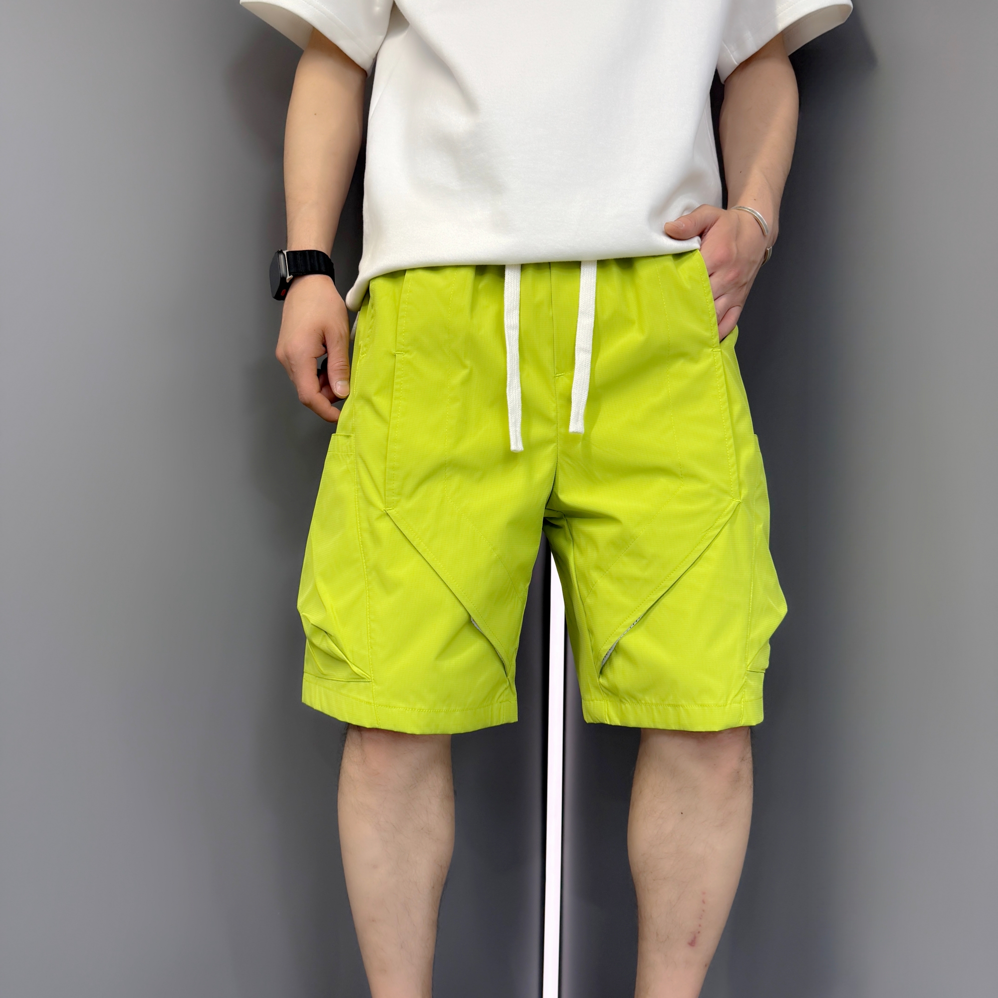 凉感五分裤大口袋工装沙滩裤子男
