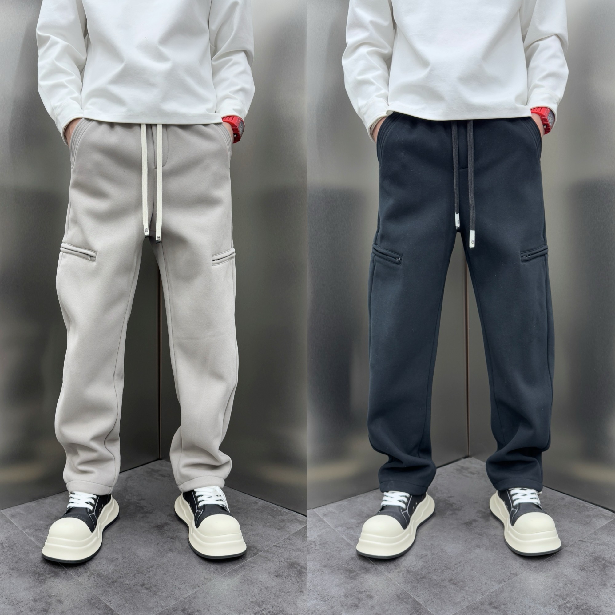 2025春季新款加厚休闲裤宽松直筒重磅运动卫裤男士百搭纯色哈伦裤,男装,休闲裤,淘宝优惠券,粉丝福利购,淘宝优惠卷