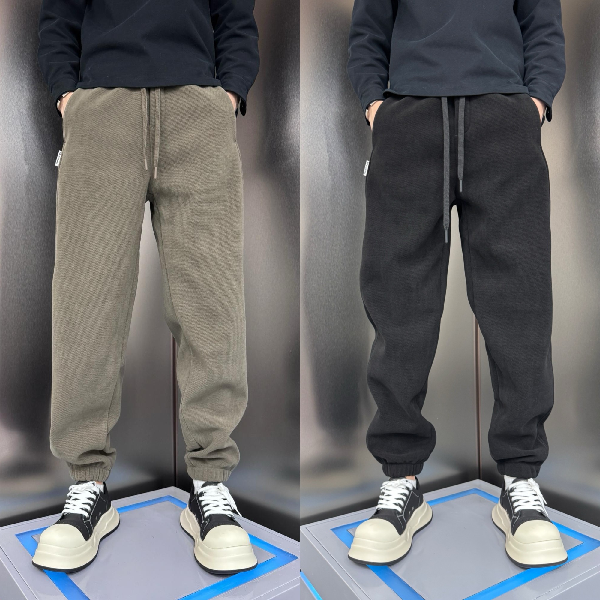冬季加绒加厚休闲裤宽松束脚灯芯绒哈伦裤男士百搭条绒运动卫裤子,男装,休闲裤,淘宝优惠券,粉丝福利购,淘宝优惠卷